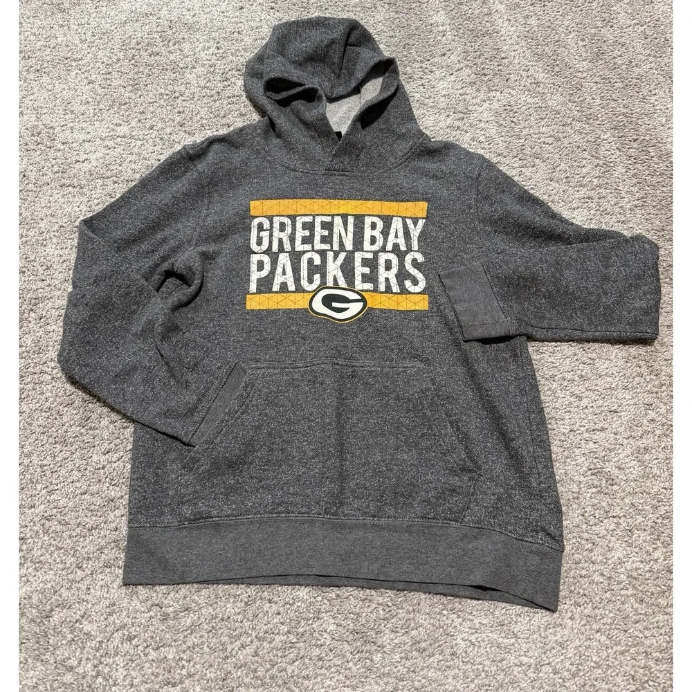 Green Bay Packers Hoodie Sweatshirt Pullover Youth Large? or XL? GEN2 Gray